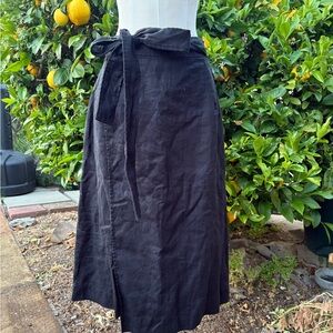 Everlane Black Wrap Midi Skirt